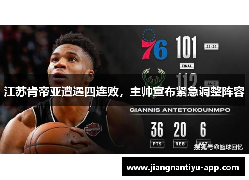江苏肯帝亚遭遇四连败，主帅宣布紧急调整阵容